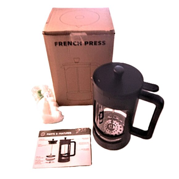 French Press Hand-Brew Coffee Maker ~ 4 Cups, 34 Oz ~ Glass Coffee Press ~ NOB - Picture 2 of 15